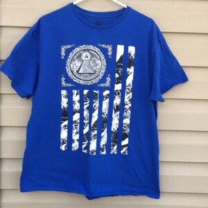 Call Your Mother men’s blue short sleeve shirt